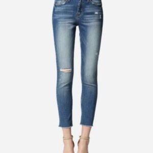 Flying Monkey Distressed Blue Ankle Jeans